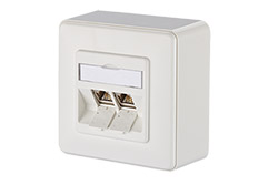 E-DAT Zásuvka na omítku, 2x MC modul kat. 6, bílá