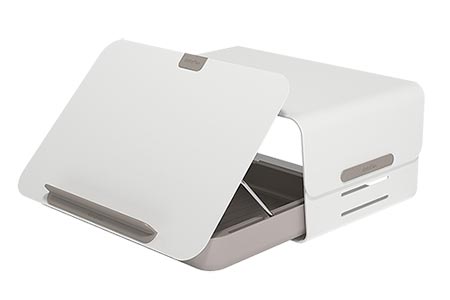Ergonomická stolní sada, (stojan,úložný box) bílá, Addit Bento