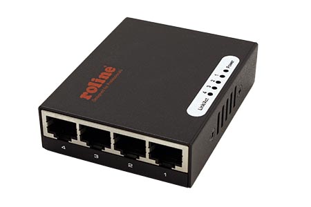 Ethernet přepínač 10/100/1000, 4 porty, mini