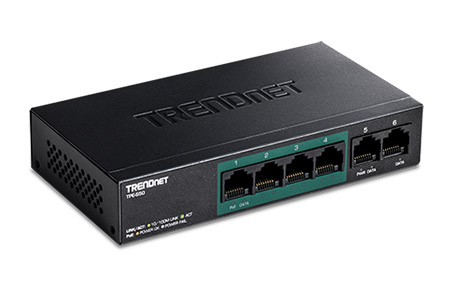 Ethernet přepínač 100Mb, 6 portů, 4x PoE+ (TPE-S50)