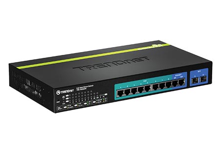 Ethernet přepínač 1Gb, 10 portů (2x sdílený SFP), 8x PoE+, web smart (TPE-1020WS)