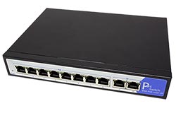 Ethernet přepínač 1Gb, 10 portů, 8x PoE