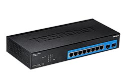 Ethernet přepínač 1Gb, 10 portů (8x RJ45 + 2x SFP), web smart (TEG-082WS)