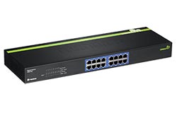 Ethernet přepínač 1Gb, 16 portů, 19", černý, GREENnet (TEG-S16g)