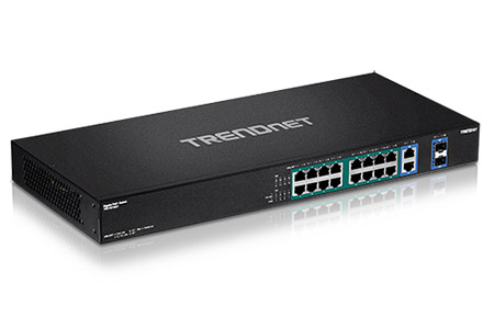 Ethernet přepínač 1Gb, 18 portů (2x sdílený SFP), 16x PoE+, 440W (TPE-TG182F)