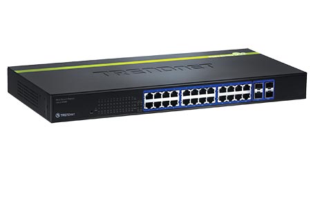 Ethernet přepínač 1Gb, 24 portů (4x sdílený SFP), web smart (TEG-240WS)