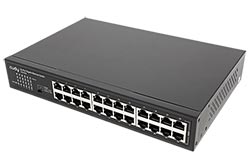 Ethernet přepínač 1Gb, 24 portů, kovový, černý (GS1024)