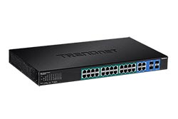 Ethernet přepínač 1Gb, 28 portů (4x sdílený SFP), 24x POE+, web smart (TPE-5028WS)