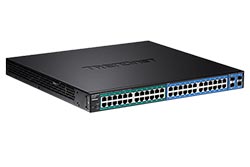 Ethernet přepínač 1Gb, 48 portů (4x sdílený SFP), 24x PoE+, spravovatelný L2 (TL2-PG484)
