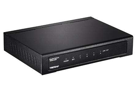 Ethernet přepínač 1Gb, 5 portů (4x RJ45 + 1x SFP) (TEG-S51SFP)