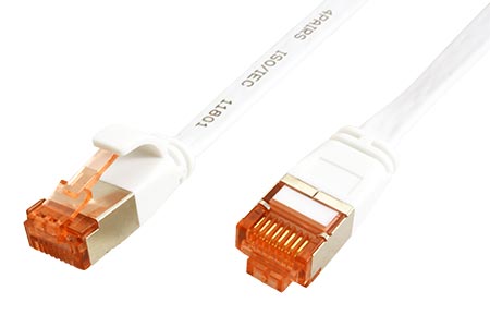 FTP patchkabel kat. 6, plochý, 1,5m, bílý