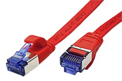 FTP patchkabel kat. 6a, plochý, 1,5m, červený