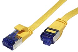 FTP patchkabel kat. 6a, plochý, 1m, žlutý
