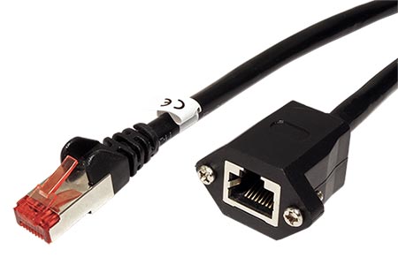 FTP patchkabel prodlužovací kat. 6, RJ45 M-F, 1m, černý