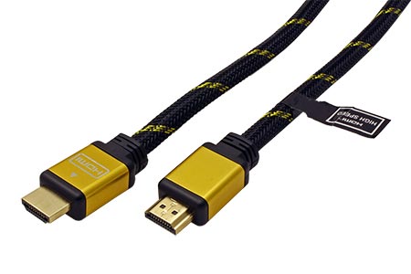Gold High Speed HDMI kabel, 4K, HDMI M - HDMI M, zlacené konektory, 1m