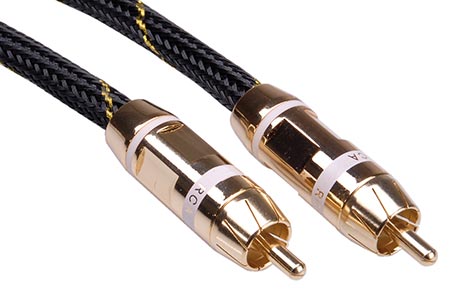 Gold kabel cinch(M) - cinch(M), bílé konektory, 2,5m