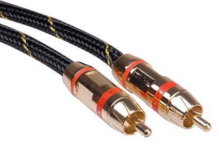 Gold kabel cinch(M) - cinch(M), červené konektory, 10m