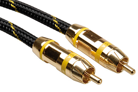 Gold kabel cinch(M) - cinch(M), žluté konektory, 5m