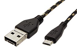 GOLD USB 2.0 kabel USB A(M) / microUSB B(M) - microUSB B(M), OTG, 1m
