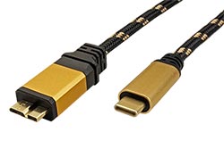 GOLD USB SuperSpeed 5Gbps kabel microUSB3.0 B(M) - USB C(M), 0,5m