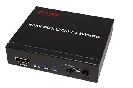 HDMI audio extraktor, HDMI -> HDMI, 7.1 audio, 4K