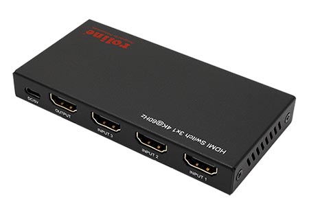 HDMI přepínač 3:1, 4K@60Hz, dálkové ovládání