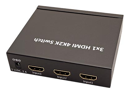 HDMI přepínač, 3 : 1, 4K, dálkové ovládání