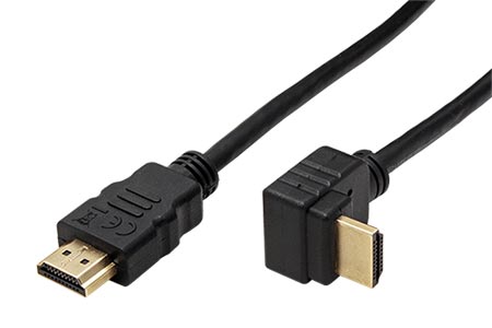 High Speed HDMI kabel s Ethernetem, 4K, HDMI M - HDMI M lomený dolů, 1,5m