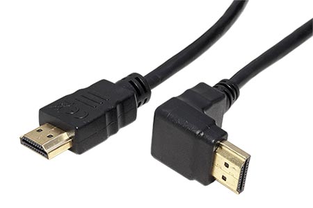 High Speed HDMI kabel s Ethernetem, 4K, HDMI M - HDMI M lomený nahoru, 3m