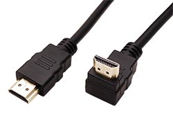 High Speed HDMI kabel s Ethernetem, HDMI M - HDMI M, 5m, zlacené konektory, 1x lomený nahoru