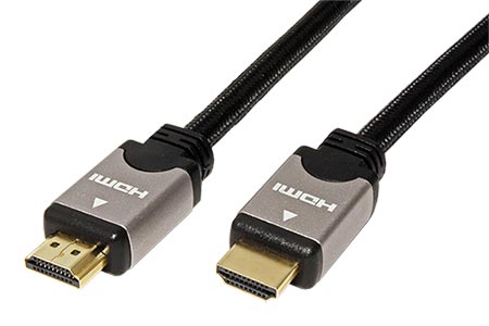 High Speed HDMI kabel s Ethernetem, HDMI M - HDMI M, černostříbrný, 1m