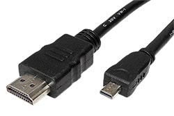 High Speed HDMI kabel s Ethernetem, HDMI M - microHDMI M, černý, 2m