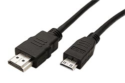 High Speed HDMI kabel s Ethernetem, HDMI M - miniHDMI M,  černý, 2m