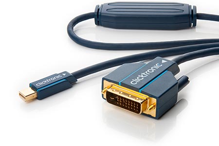 HQ OFC DisplayPort - DVI kabel, miniDP(M) -> DVI-D(M), 2m