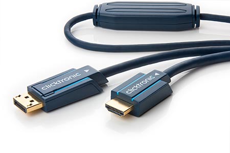 HQ OFC DisplayPort - HDMI kabel, DP(M) -> HDMI A(M), 10m