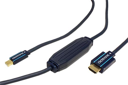 HQ OFC DisplayPort - HDMI kabel, miniDP(M) -> HDMI A(M), 1m