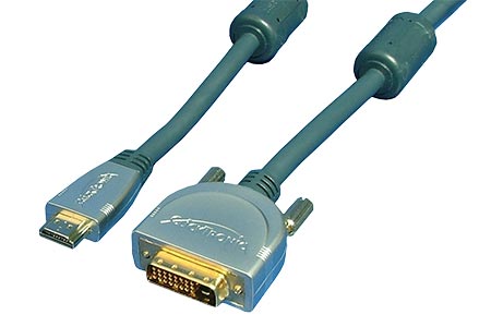 HQ OFC DVI-HDMI kabel, DVI-D(M) - HDMI M, s ferity, 20m