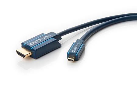 HQ OFC High Speed HDMI kabel s Ethernetem, HDMI A(M) - microHDMI D(M), 1m