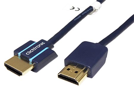 HQ OFC High Speed HDMI tenký kabel s Ethernetem, Ultra-HD, HDMI M - HDMI M, 0,5m