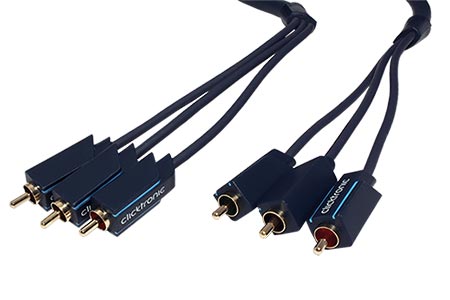HQ OFC Kabel 3x cinch(M) - 3x cinch(M), RGB/YUV video, 1m