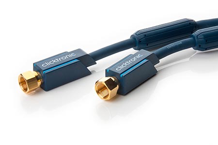 HQ OFC Kabel anténní SAT, 95dB, 2x stíněný, F(M) - F(M), 15m, modrý
