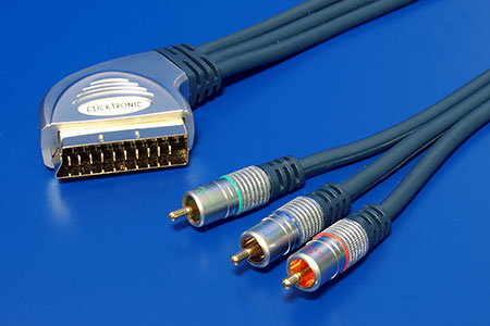 HQ OFC Kabel SCART (M) - 3x Cinch (M), RGB video, 20m