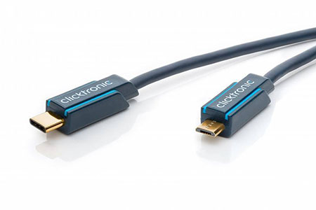HQ OFC USB 2.0 kabel microUSB B(M) - USB C(M), 0,5m