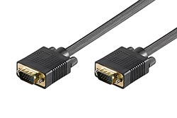 HQ VGA kabel MD15HD-MD15HD, DDC2, 0,8m, zlacené konektory