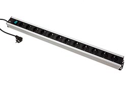 Vícenásobná zásuvka 230V, 12x zásuvka DE, vypínač, 2m (300.005)
