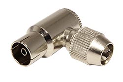Anténní konektor 75 Ohm PAL(F), IEC169-2, šroubovací, kovový, lomený