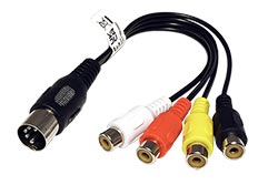 Kabel audio DIN 5pin(M) - 4x cinch(F), 20cm