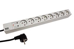 Napájecí panel 1U, 8x zásuvka CZ, přepěťová ochrana, 2m (333.4061)