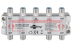 Anténní rozbočovač 1:8, 9x F(F), SAT/TV, kovový, 5 MHz - 2450 MHz
