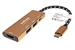 Multiport adaptér USB C (M) -> HDMI A(F) 4K@30Hz, 2x USB3.0 A(F), USB C (PD)